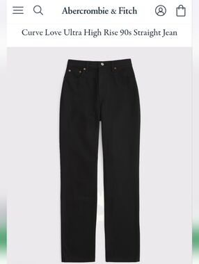 Abercrombie & Fitch Curve Love Ultra High Rise 90s Straight Jean